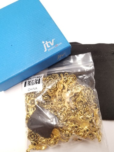 JTV Jewel School Assorted Flower Style Connectors in Antiqued Gold Tone 110pcs