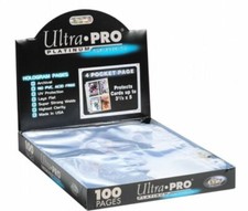 100 Pages Of Ultra PRO Platinum 4 Pocket Mini Page Cards Up To 2 1/2 X 3 1/2