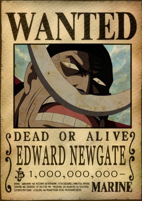 Stickers Muraux Maison Sticker Autocollant Poster Manga One Piece Wanted White Beard Edward Newgate