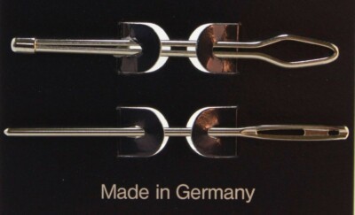 2 Durchziehnadeln  Wollnadel für Gummi Garn Wolle usw. 6,5 & 7 cm  - Made in Ger