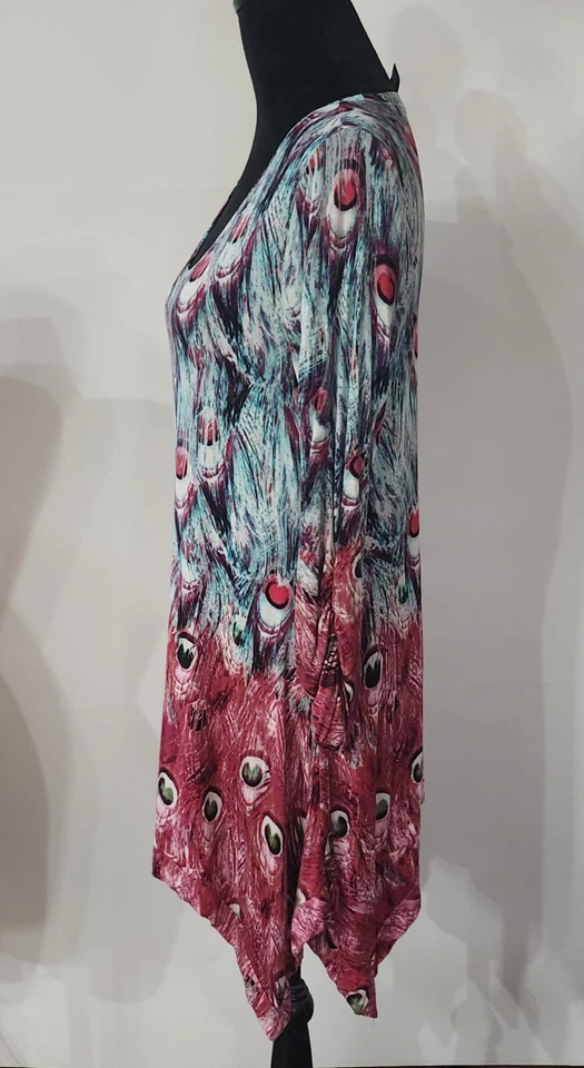 Túnica Grace Elements Floral Geométrico Multicolor Pañuelo Dobladillo Talla Grande Foto 3 de 4