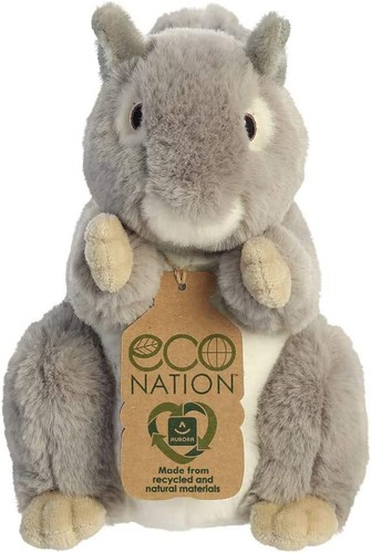 Aurora World Plush Eco Nation Eichhörnchen 35011 20cm Plüschtier Grau & Weiß - Picture 2 of 9