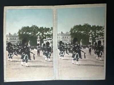 army club cigarette cards 1931 Army Club Cigarettes Coloured Stereoscopic Card No.1- Changing Of The  Guard