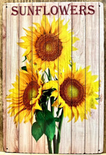 Sunflower Metal Wall Sign 12" x 8"
