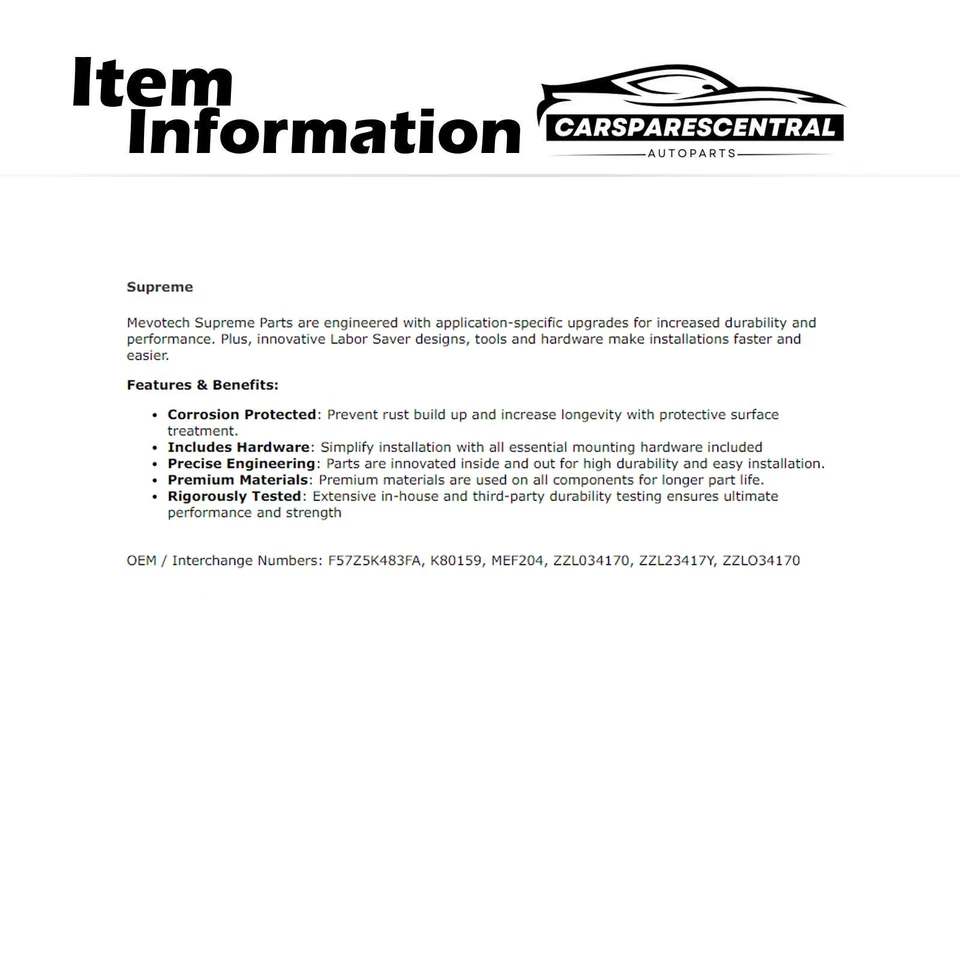 Kit de eslabones de barra estabilizadora delantera Mevotech Supreme 2 piezas para Mazda B4000 4,0 L 4x4 1994-1997 Foto 3 de 4