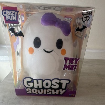 Crazy Fun Slug Ghost Squishy Squeeze Toy w/ Bow White Purple Orange Ages 6+