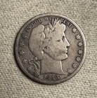 1913P 1913 P Barber 90% SILVER HALF DOLLAR 50C Cent Fifty 1/2 Philadelphia VG TL