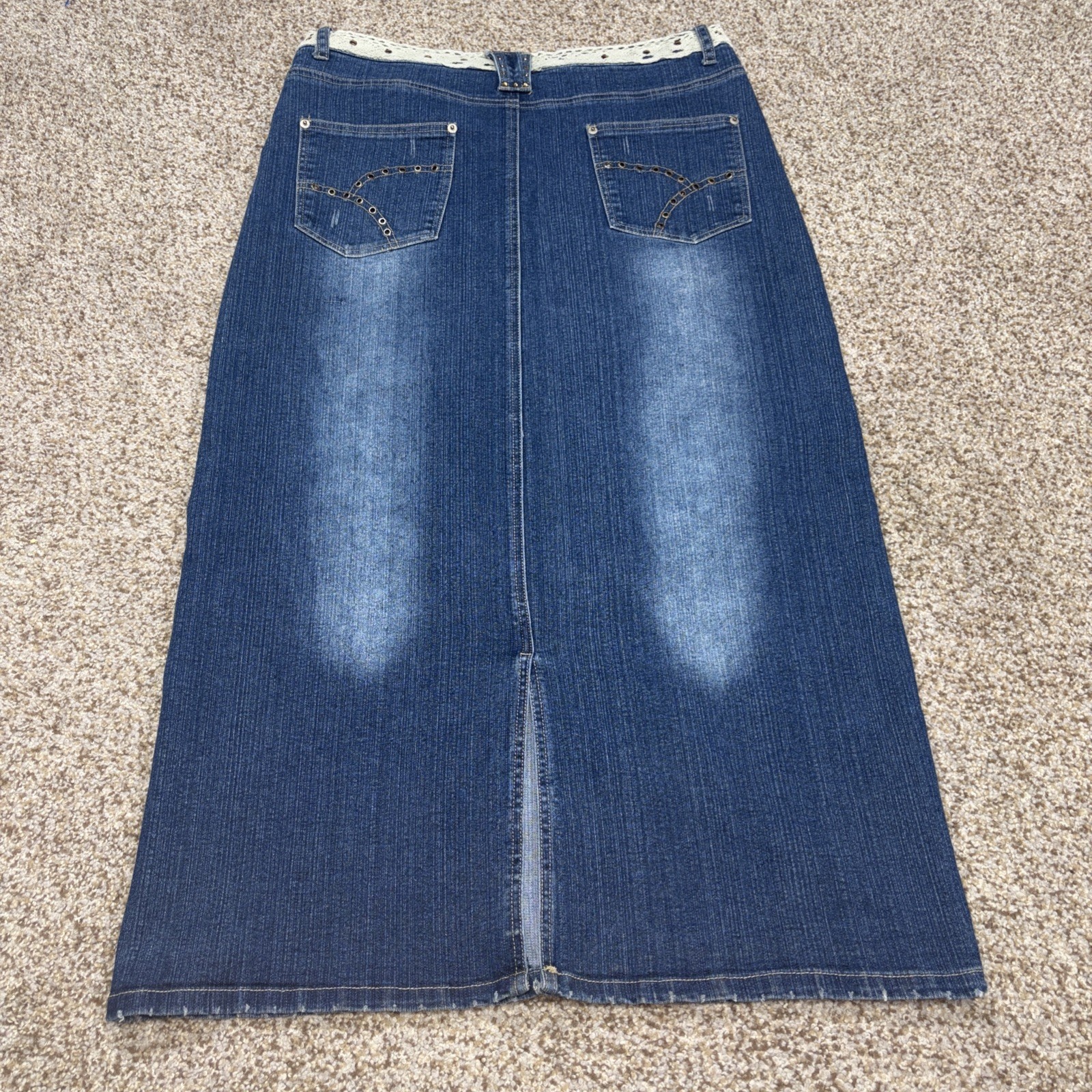 Defuze Jeans Women's Denim Midi Skirt Size 11/12 Y2K Waist 34 - View 8