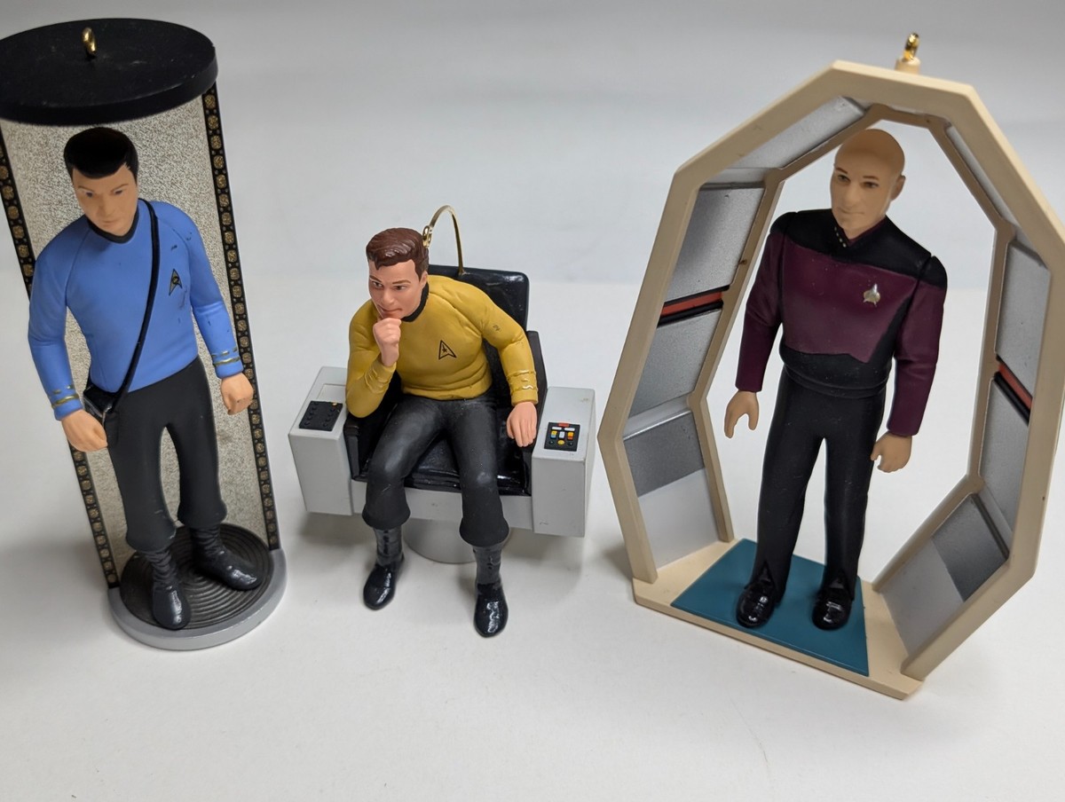 x3 LOT Star Trek Hallmark Keepsake Ornaments Kirk Spock Picard
