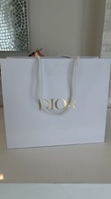 Dior Empty Paper Gift Bag Tote White Pebbled Texture Large 9 x 10 x 5.
