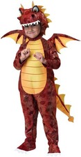 Fire Boys Breathing Dragon Toddler Costume Bodysuit Tail Hood Halloween 00105