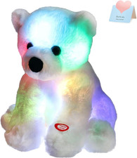 Glow Polar Bear Light up Stuffed Animal LED Night Light Bear Soft Plush Toy Ador