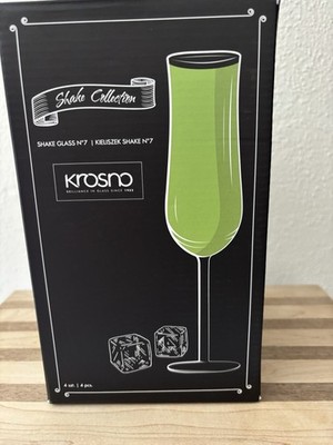 Krosno Shake Glasses N7  set 4 Piece long stem  ( NEW )