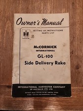 International Harvester GL-100 Side Delivery Rake Owners Manual