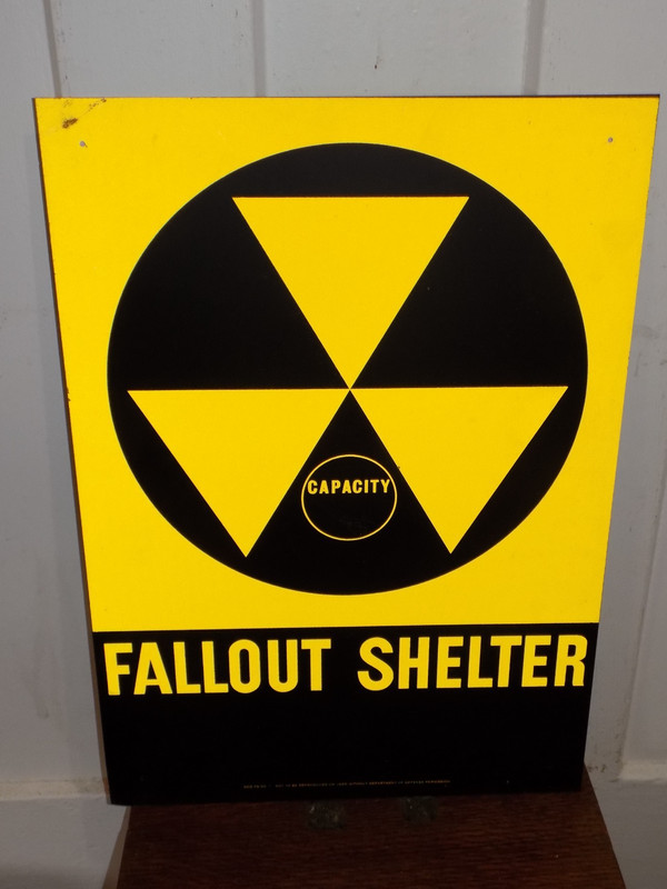 Vintage Fallout Shelter Reflective Sign