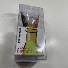 Prodyne Solid Crystal Clear Acrylic With Artist Silicone Wine Bottle Stopper