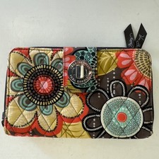 Vera Bradley turn lock zip wallet Brown Floral Please Read See Last Pic
