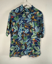 Vintage Reyn Spooner Garys Island Hawaiian Shirt Medium Tropical Print Button-Up