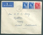 GB 1937 Edward VIII airmail cover Harrow to Penang, Malaya