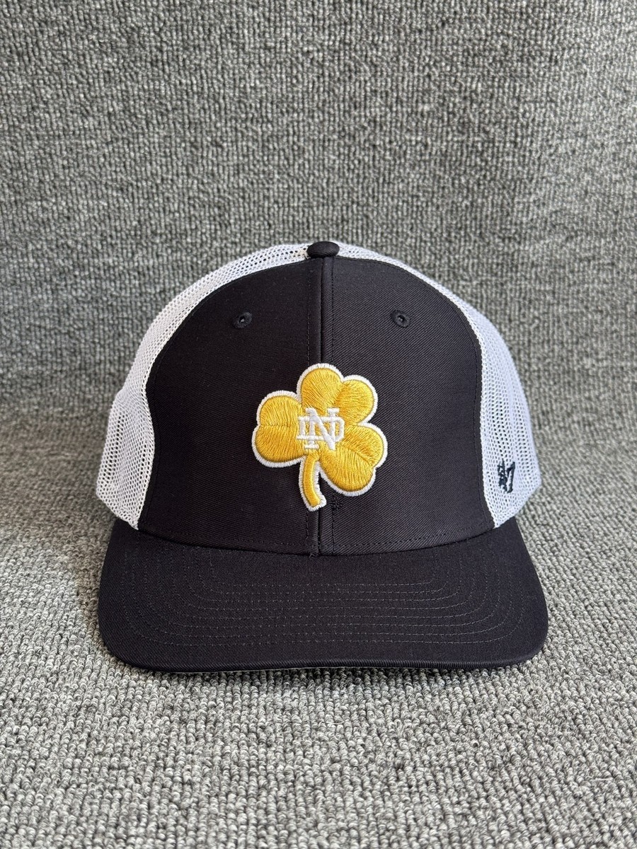 '47 Brand Notre Dame Trucker Snapback Black White Hat Mesh Back