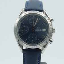 Omega OMEGA Speedmaster Date Mens Automatic 39mm Steel Blue Chronograph Watch 1750.043