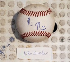 Autographed Baseball game used NIKO KAVADAS Los Angeles Angels 