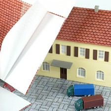 1set 3pcs Realistico Miniatura Casa Top Muro Adesivo Tetto Materiale Auto