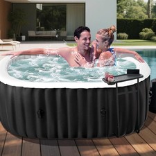 H&ZT Inflatable Hot Tub 2 Person 75x47x25in 2400W SPA Pool Bathtub Blowup HotTub