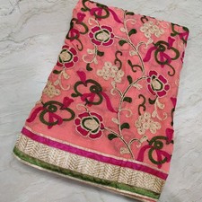 Vintage Indian Punjab Wedding Phulkari Dupatta Embroidery Scarf Veil Stole Hijab