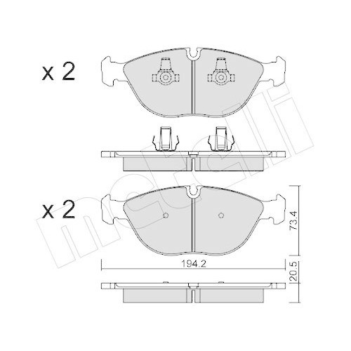 Plaquettes de frein à disque Metelli 22-0828-0 pour berlines VW Audi
