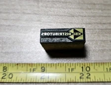 Vintage Letterpress Printing Block KBI Distributors Advertising Logo