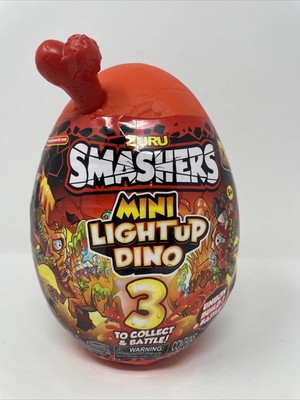 4 PK Smashers Mini Light Up BONE Dino SMASH SLIME BUILD Dinosaur Lot!