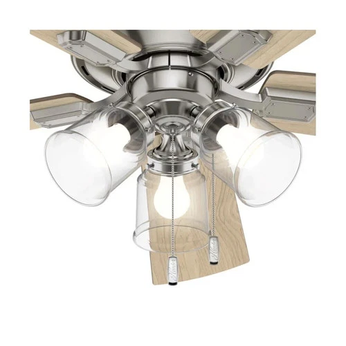 Hunter Fan Crestfield Ceiling Fan 52In Nickel Bleached Grey Pine - Picture 5 of 8