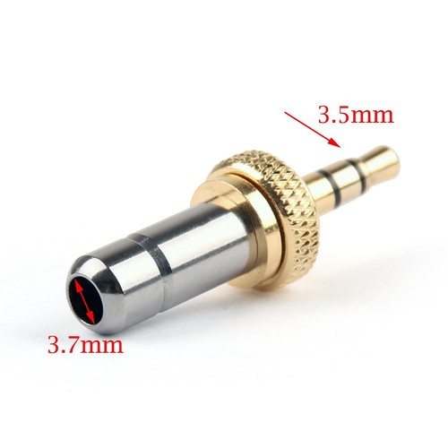 1x Mini 3.5mm Screw Locking Stereo Jack Plug Gold Plated 3.7mm Per Sennheiser - Zdjęcie 3 z 5