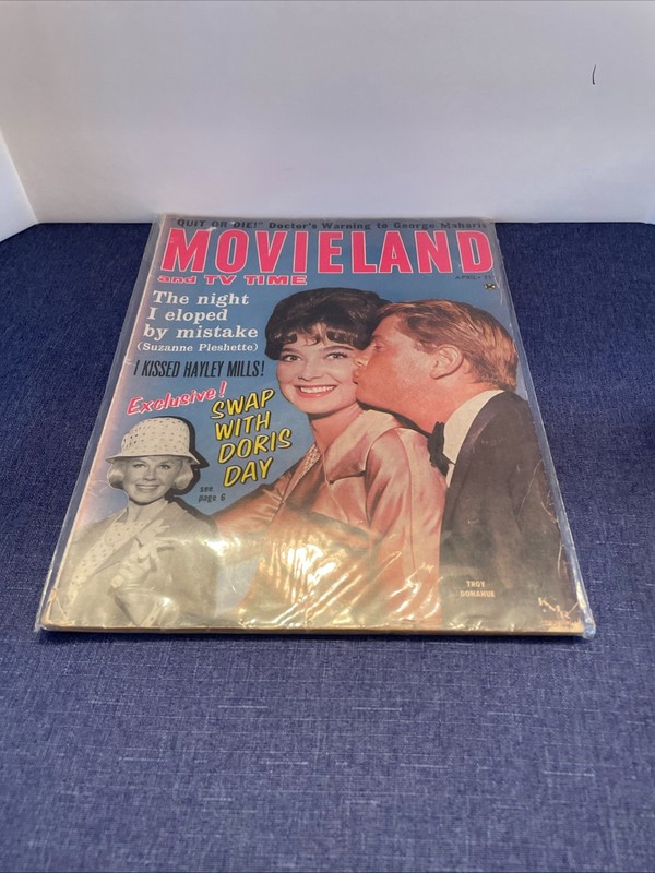 1963 April Movieland and TV Time Magazine Cover: Doris Day, Suzanne Pleshette