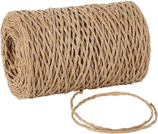 Paper String, 328 Feet 2Mm Craft Raffia Ribbon for Gift Wrapping, Natural Raffia