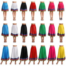 Women Dancewear Dance Skirt Costume Mini Big Bodycon Elastic Waistband Dress