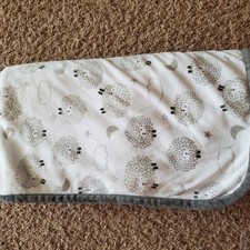 Sheep Sherpa White And Gray Baby Blanket