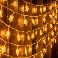 100 LED 49 FT Star String Lights Plug in Fairy Twinkle String Lights 8 Modes ...