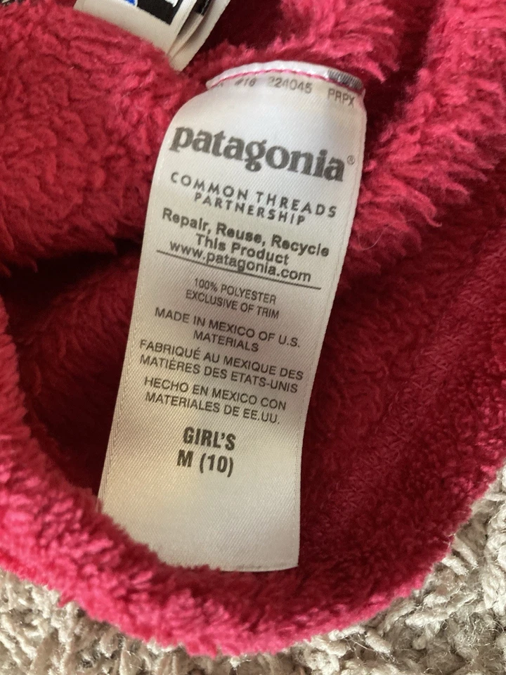 Флисовый пуловер для девочек Patagonia Re-Tool Snap-T, пурпурный - Изображение 4 из 4