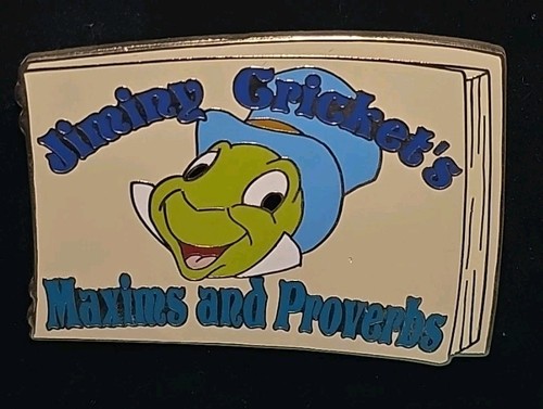 Disney Auction Jiminy Cricket Pinocchi Book Maxims and Proverbs Disney Pin 30594