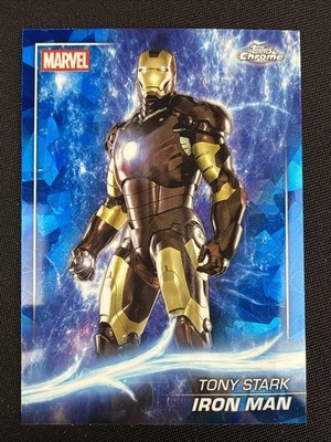 Tony Stark Iron Man 2025 Topps Chrome Marvel Sapphire Phase One #1