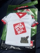 Jack in the Box Hot Ones RARE Fabric Mini Jersey Keychain White/Red/Black Clip