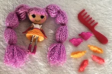 Lalaloopsy Mini Loopy Hair Peanut Big Top Doll Comb/Barrette Clips Complete Set