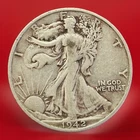 1942 S Walking Liberty Half Dollar 90% Silver  Very Fine/VF