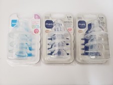 3 Four Packs MAM Bottle Nipples  2 4 6 Fast Flow and Size 2 3