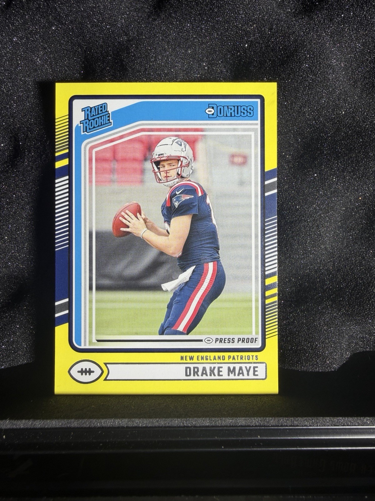 2024 Panini Donruss - Rated Rookie Drake Maye #379 Press Proof Yellow (RC)