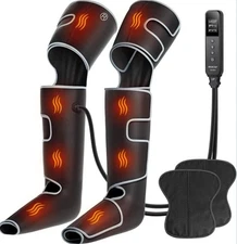 CINCOM Leg Massager w/Heat Air Compression 3-in-1 Foot Calf & Thigh Massage