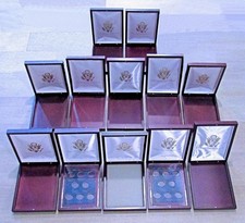 (12) United States Commemorative Gallery EMPTY Wood Presentation Coin Case Boxes