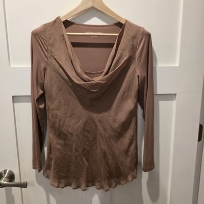 Soft Surroundings Nikkita Top Womens S Brown Silk Blend Long Sleeve  Fairycore 